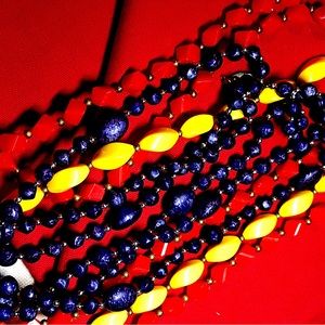 Three costume retro grandma’s necklaces